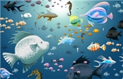 创意海底世界插画背景