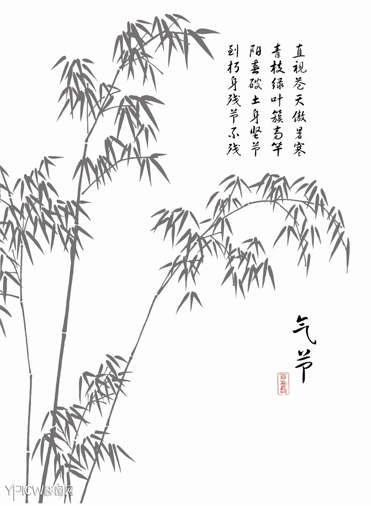 原图艺浪_竹子图片_黑白素材_移门图库_装饰图库_移图网ypicw.com