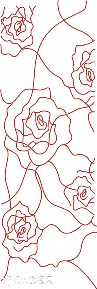 > 单线条玫瑰花
