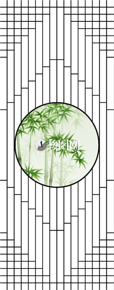 中式隔断竹子画