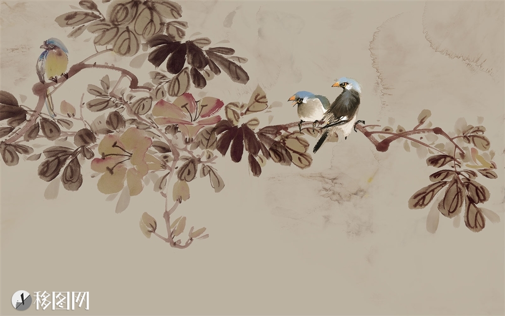 (花鸟)装饰图_花鸟画图片_手绘花鸟素材_背景墙_装饰