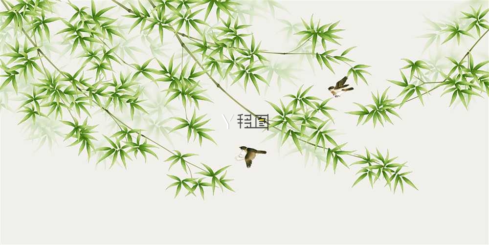 HL-285意境竹鸟装饰画