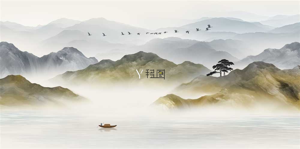 BJ-104新中式意境山水背景