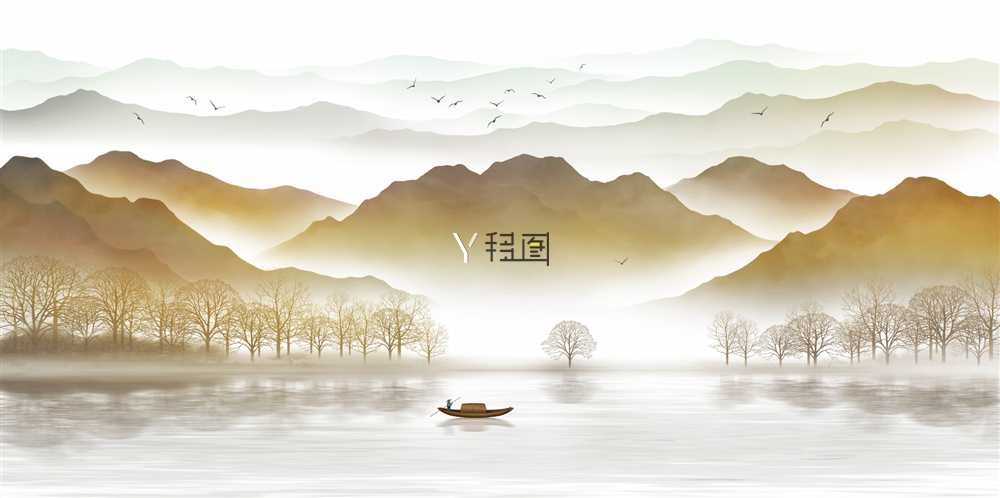BJ-102写意祥云山水画