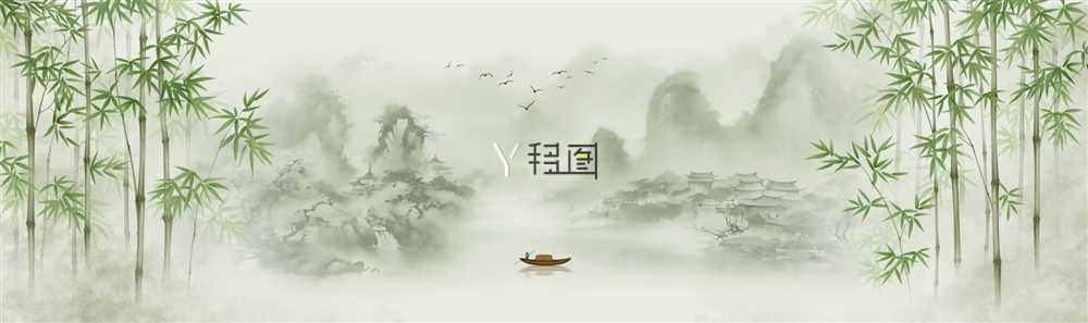 HL-057意境山水竹子装饰画