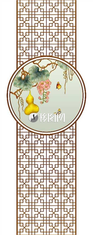 吉祥如意葫芦藤屏风隔断背景