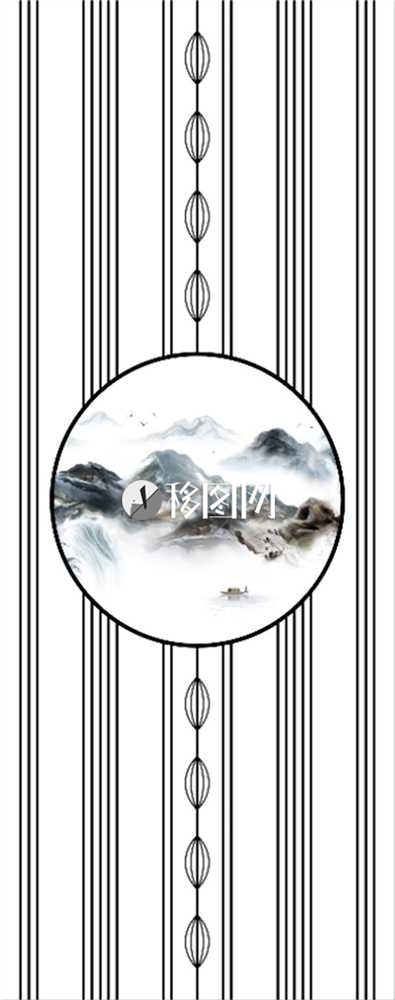 意境山水线条隔断装饰画