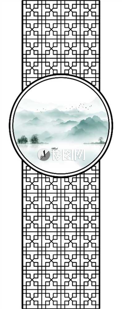 中式意境山水隔断装饰画