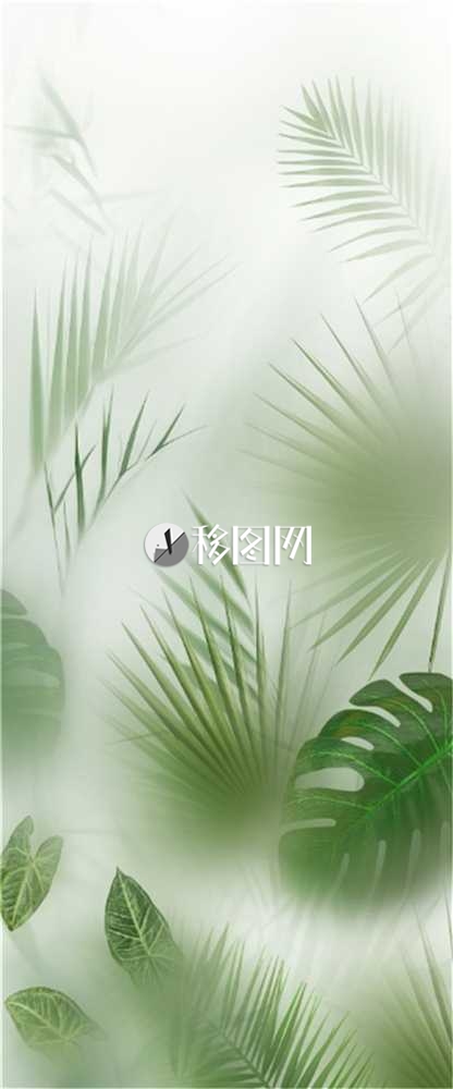 朦胧叶子素材
