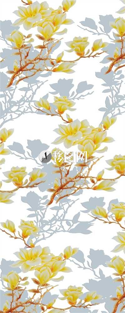 透明玉兰工艺玻璃背景墙