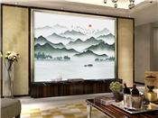 新中式意境山水画背景