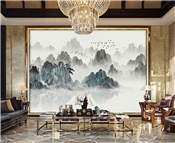 新中式意境山水背景1