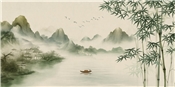 HL-187新中式意境山水竹鸟