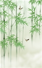 HL-068竹鸟背景装饰画