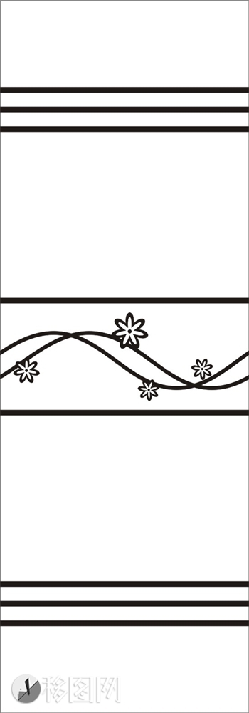 简约 平开 花朵 花瓣 曲线腰线